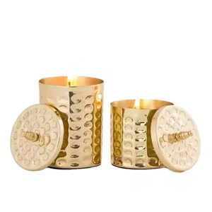 Designer Metal Candle Jar Modern Candle Holder Container Wedding Party Decoration Accent - Product Image 2