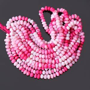 Hot Selling Shaded Pink Candy <b>Opal</b> Smooth Rondelle Beads 8mm <b>Opal</b> Loose Gemstone Beads For Jewelry Making DIY Bracelet <b>Necklace</b> - Product Image 5
