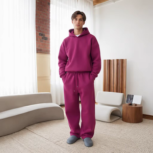 Ensemble de survêtement sportif oversize pour homme, personnalisable, avec sweat à capuche et pantalon de jogging ample - Product Image 2