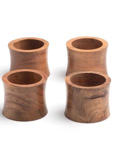 Anillo para Servilletas de Madera de Mango Natural de Diseño, Ecológico, Duradero y de Lujo con Patrón Único para Bodas y Uso Diario - Product Image 5