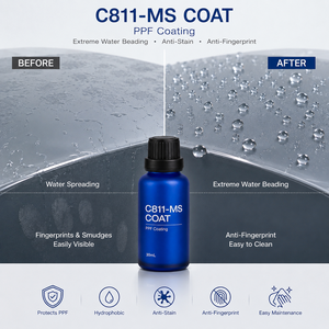 C811-MS PPF Película de Protección de Pintura con Recubrimiento Cerámico Hidrofóbico, Fórmula de Brillo, Dureza 9H, Autoregenerable, OEM - Product Image 3
