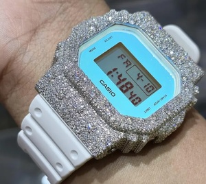 Reloj de Lujo Digital con Moissanita Blanca Iced Out, Joyería Hip Hop, Reloj de Pulsera con Diamantes - Product Image 3