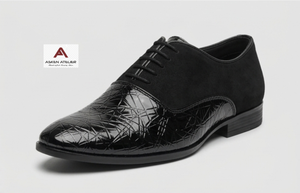 <b>Men's</b> Black <b>Patent</b> Oxford Dress <b>Shoes</b> Breathable Elegant Pointed Toe Lace-Up Closure Classic Solid Color Formal Business Wedding - Product Image 2