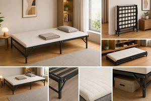 Murphy <b>Bed</b> Twin Size Foldable <b>Space</b> <b>Saving</b> Steel Frame Modern Design Minimalist Style Apartment Use - Product Image 2