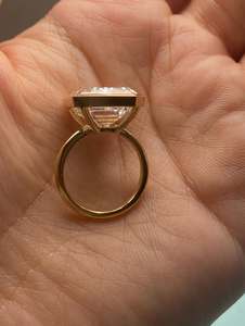 Anillo de Diamante de Corte Esmeralda de 13 Quilates Cultivado en Laboratorio, Clásico, Oro Rosa de 14K, Chapado en Rodio, Joyería para Compromiso, Boda, Fiestas - Product Image 4