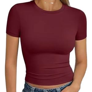 T-shirts courts à manches courtes, col rond, style décontracté - Product Image 1