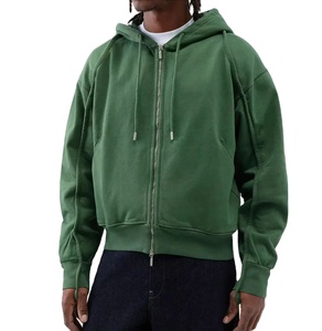 Fabrication de vêtements pour hommes Design respirant Acid Wash Hommes Personnalisation Zipper Hoodies 100% Cotton Fleece Blank Plain Casual Wear - Product Image 3
