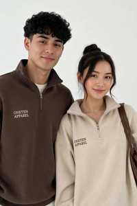 เสื้อสเวตเชิ้ตแบบซิปครึ่งตัว Unisex จาก Oneten Apparel ผ้าฝ้าย 100% ทรงหลวม สวมใส่สบาย เหมาะสำหรับฤดูใบไม้ร่วง - Product Image 4