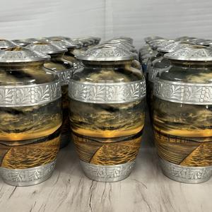 Urna Funeraria de Aluminio de Alta Calidad para Adultos, Grabada con una Hermosa Imagen de Atardecer en la Playa, Recuerdo Digital Personalizado para Cenizas Humanas - Product Image 5