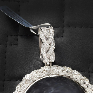 Pendentif de luxe plaqué argent avec diamant Moissanite VVS, diamants taille ronde, classique, unisexe, bijoux de mode Hip Hop, cadeau - Product Image 2