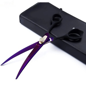Ciseaux à cheveux professionnels en acier inoxydable à pointe acérée pour droitiers, manche long en plastique, non pliables, pour usage en salon - Product Image 3