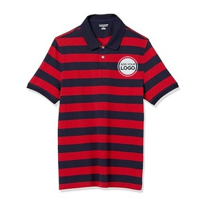Chemises polo pour hommes, manches courtes et longues, rayées, coupe ajustée, décontractées, col classique, légères - Product Image 5