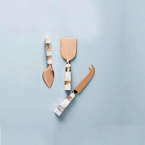 Wholesaler Modern Luxury Stainless Steel Golden <b>Cheese</b> <b>Sets</b> Pink Acrylic Handle Dishwasher Safe for Home Hotel Use <b>Cheese</b> Knife - Product Image 3