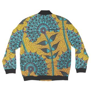 Chaqueta Bomber para Hombre, Talla Grande, Estampado Geométrico, Cierre de Cremallera, Estilo Casual para Otoño, Manga Regular, Cuello Camisero, 100% Poliéster - Product Image 2