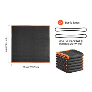 ผ้าห่มคลุมของขนาดใหญ่ 6 ผืน 80 x 72 นิ้ว ผ้าไม่ทออย่างดี บรรจุใยฝ้าย วัสดุป้องกันและกันกระแทก น้ำหนัก 35 ปอนด์/ดีเซิร์ก - Product Image 5