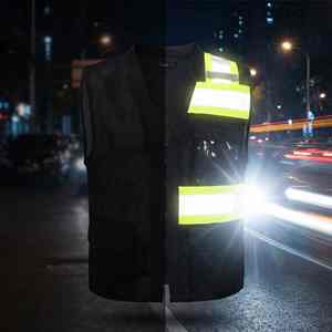 100% Polyester Knitted and Mesh Comfortable Safety <b>Vest</b> Workwear <b>Black</b> Safety <b>Vest</b> Wholesale High Reflective Safety <b>Vest</b> - Product Image 6