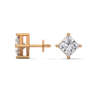Pendientes de Diamantes Cultivados en Laboratorio en Oro Amarillo para Mujer, Corte Brillante, Clásicos para Boda, Chapados en Oro de 14k-22k, Certificados por Terceros - Product Image 4