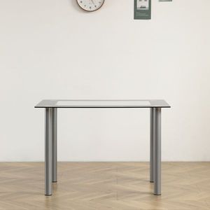Tavolo da Pranzo Ovale in Vetro Temperato da 110 cm, Stabile e Durevole, con Struttura in Ferro, Assemblato ed Espandibile, Arredamento per Sala da Pranzo - Product Image 4