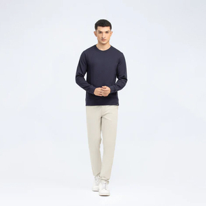 Sudadera de Hombre de Poliéster/Algodón Grueso, con Logotipo Personalizado, 220 g/m², Cuello Redondo, Hombros Caídos, Color Sólido, Antipilling, para Invierno, ODM - Product Image 4