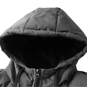 Chaqueta Acolchada con Capucha para Hombre, Gruesa y Cálida para Invierno, con Cierre de Cremallera, Color Sólido, Relleno de Poliéster - Product Image 2