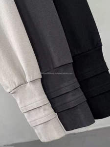 Sweat à capuche surdimensionné lourd pour hommes d'automne avec doigts exposés et capuche brodée Hiver Retro Washed Look High Street Style - Product Image 4