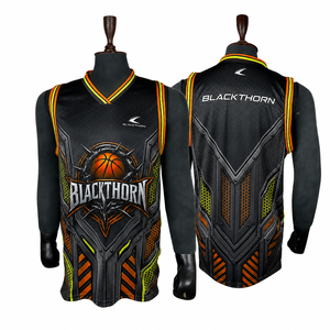 Camiseta de Baloncesto Personalizada OEM para Hombre, sin Mangas, Cuello en V, Sublimación, Malla de Poliéster, Ajuste Atlético, Ropa Deportiva de Equipo - Product Image 2