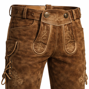 Lederhosen en cuir pour hommes, directement de l'usine - Service OEM/ODM, logo personnalisé, tailles sur mesure pour les détaillants en gros - Product Image 4