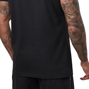 Men’s Taped Jersey Tee Black Cotton Graphic Printed Crew Neck Short Sleeve Casual Breathable Streetwear Summer Fashion T Shirt - Product Image 5