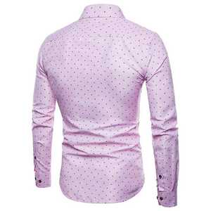 Chemises pour hommes, chemises habillées pour hommes, manches longues, luxe, décontractées, coupe ajustée, coton, col rabattu, pour le travail, formelles, service OEM - Product Image 2