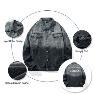 Dernières vestes matelassées unisexe en toile grise délavée avec broderie personnalisée, col montant et logo frontal, coupe ample - Product Image 1