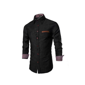 <b>Chambray</b> Style <b>Shirts</b> Denim Look Long Sleeve Fashion Button Front Polyester Cotton Custom Apparel OEM Manufacturer Casual <b>Shirts</b> - Product Image 5