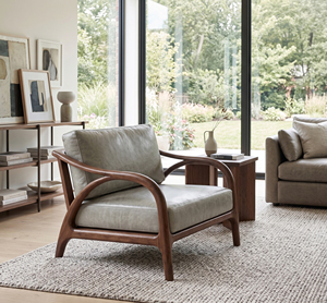 Fauteuil d'appoint moderne et durable en cuir rembourré de mousse, avec doublure Sherpa, structure en bois de chêne massif, dossier solide, garantie 3 ans, pour salon - Product Image 4