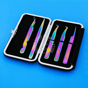 Affordable Lash Tweezers for Eyelash Extensions Set With Fiber Tip l Shaped for Eyelash Application Professional Lash Tools - Product Image 1