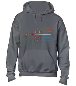2026 Men's Red Fighter Jets Solid Polyester/Cotton Pullover Hoodie 3D Embroidered Applique Plain Dyed Breathable Cool Winter - Product Image 2