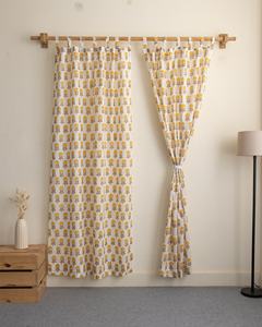 Luxury Modern Hand Block Floral Printed Cotton <b>Curtains</b> Beautiful Handmade Valances Lightweight Door <b>Curtains</b> - Product Image 1
