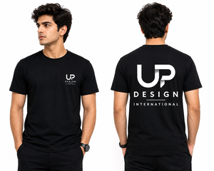 เสื้อยืดคอกลมแขนสั้นสีดำล้วน ผ้าฝ้าย 100% ทรงโอเวอร์ไซส์ ระบายอากาศได้ดี สวมใส่สบาย พรีเมียม รับผลิตแบบ OEM ODM แบรนด์ส่วนตัว - Product Image 1