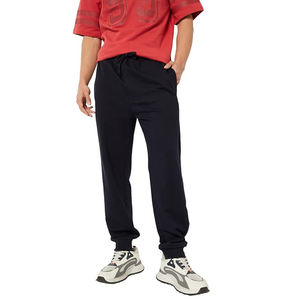 Pantalon de jogging uni pour homme, pantalon de sport en coton et polyester, taille élastique, poches latérales, décontracté - Product Image 1