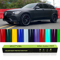 Film de protection de peinture pour voiture en vinyle noir mat chromé, rouleaux de TPU PPF, changement de couleur