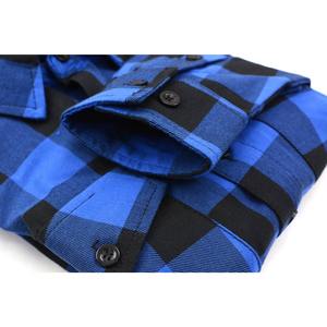 Chemise en flanelle à carreaux bleu et noir personnalisée pour hommes, en coton doux, à carreaux Buffalo, boutonnée, chemise de travail d'hiver, fournisseur en gros - Product Image 4