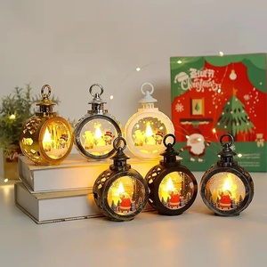 Santa Christmas <b>Lantern</b> Antique Bronze Finish LED Globe Round Shape For Festive Home Decoration & Winter Tabletop Display - Product Image 5