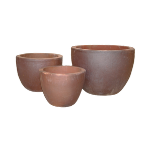 Macetas de cerámica de arcilla negra rústica más populares / cerámica de piedra antigua para uso en pisos para diseños de interiores/exteriores y paisajismo - Product Image 1