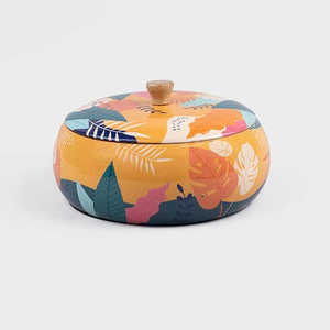 Casserole en bois classique avec poignée en bois d'acacia et couvercle en bois, extérieur poli écologique, diamètre 20 cm - Product Image 1