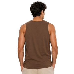 Débardeur Marron Personnalisé Sans Manches avec Impression Minimaliste du Logo Aigle – Gilet en Coton Personnalisé pour Homme, Col Rond, Décontracté, Style Streetwear Estival - Product Image 2