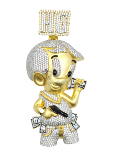 Colgantes de Moissanita Iced Out con Diseño de Dibujos Animados Estilo Hip Hop, Acabado en Oro Rosa, Joyería de Lujo para Fiestas y Estilo Urbano - Product Image 5