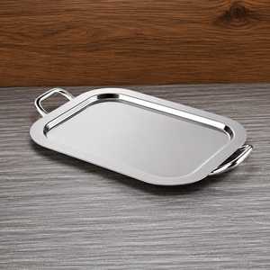 Luxury <b>Gold</b> Decorative <b>Serving</b> <b>Tray</b> with Handles Elegant Metal Vanity <b>Tray</b> for Home Decor & Wedding - Product Image 3
