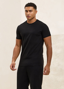 T-shirt épais 300 g/m² en coton 100 % personnalisé avec impression de logo pour hommes – T-shirts unis imprimés blancs et noirs - Product Image 6