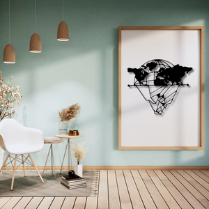 Luxury Modern Custom Cast Iron Metal Wall Sculpture Art Hanging World <b>Map</b> Wall Decor - Product Image 4