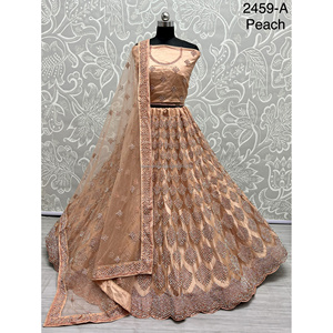 Collections de velours de vêtements de mariée indiens pour la mariée avec le travail de Zarkhan par Fabzone - Product Image 3