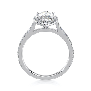 แหวนหมั้นเพชรทรงมาร์คีส์ 1.5 กะรัต ทองคำขาว 10K ชุบโรเดียม ประดับเพชรแล็บโกรว์ พร้อมวงแหวนพาเว่ ได้รับการรับรองจาก IGI - Product Image 2