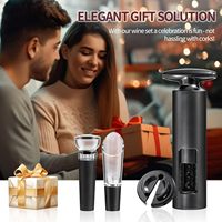 Tire-bouchon manuel avec verseur de vin, bouchon à vide et coupe-capsule – Coffret cadeau ouvre-bouteille rotatif